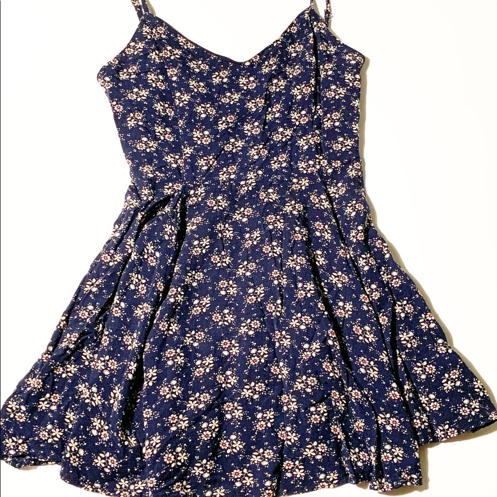 Floral Strappy Blue Dress in Small